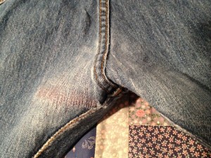 Jeans efter lagning