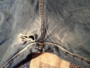 Jeans före lagning