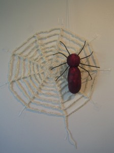 Lila spindel med Torkynät